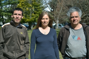 Der. a izq.: Roulet, Mollerach y Taborda, tres de los nueve investigadores de Bariloche que participan del proyecto Auger.