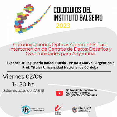 COLOQUIO del 2/6: Comunicaciones Ópticas Coherentes para Interconexión de Centros de Datos: Desafíos y Oportunidades para Argentina