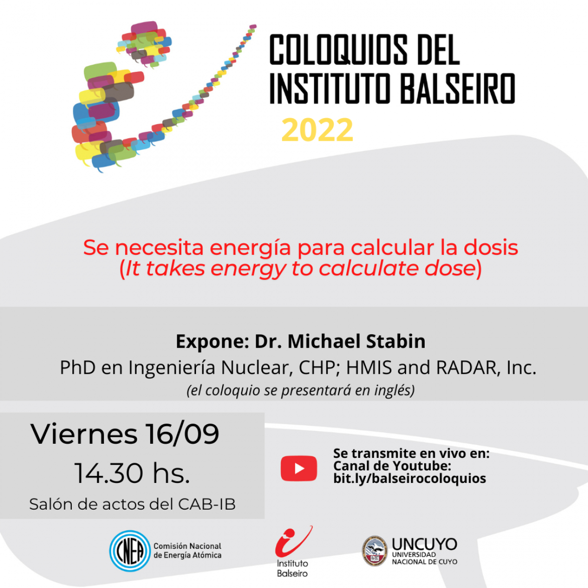 COLOQUIO DEL 16/09: Se necesita energía para calcular la dosis