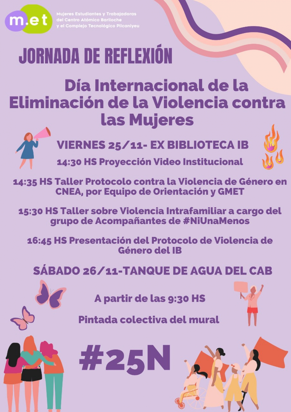 Jornadas de reflexión por el Día Internacional de la Eliminación de la Violencia contra las Mujeres