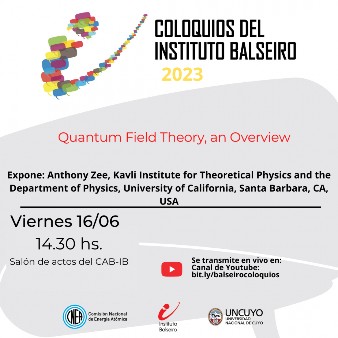 COLOQUIO del 16/6: Quantum Field Theory, an Overview
