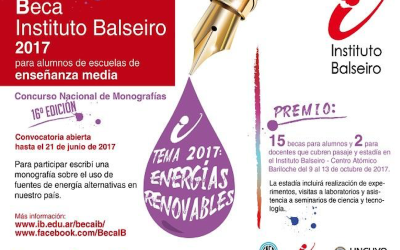 EL BALSEIRO ABRIÓ SU CONCURSO DE MONOGRAFÍAS PARA ESTUDIANTES DE ENSEÑANZA MEDIA