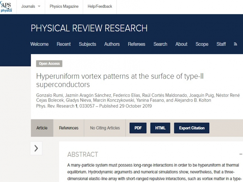 PAPERS EN PRIMERA PERSONA: ESTUDIO DE “VÓRTICES” EN SUPERCONDUCTORES