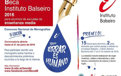AÚN HAY TIEMPO PARA ANOTARSE EN EL CONCURSO DE MONOGRAFÍAS DEL INSTITUTO BALSEIRO