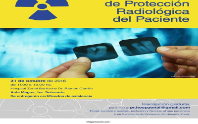 SE REALIZARÁ EN BARILOCHE LA 3º JORNADA DE PROTECCIÓN RADIOLÓGICA DEL PACIENTE